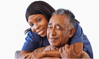Daughter hugging her father
